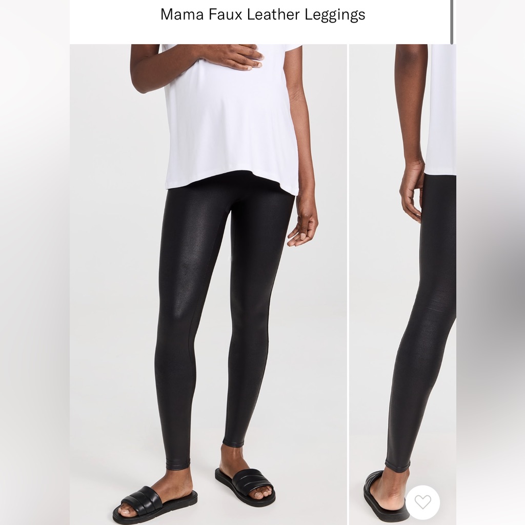 Spanx Mama Faux Leather Leggings - Black